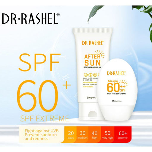 Dr.Rashel SPF 60++ Quyosh Krem + Quyoshdan (Zagardan) So'ng Sokinlashtiruvchi Gel